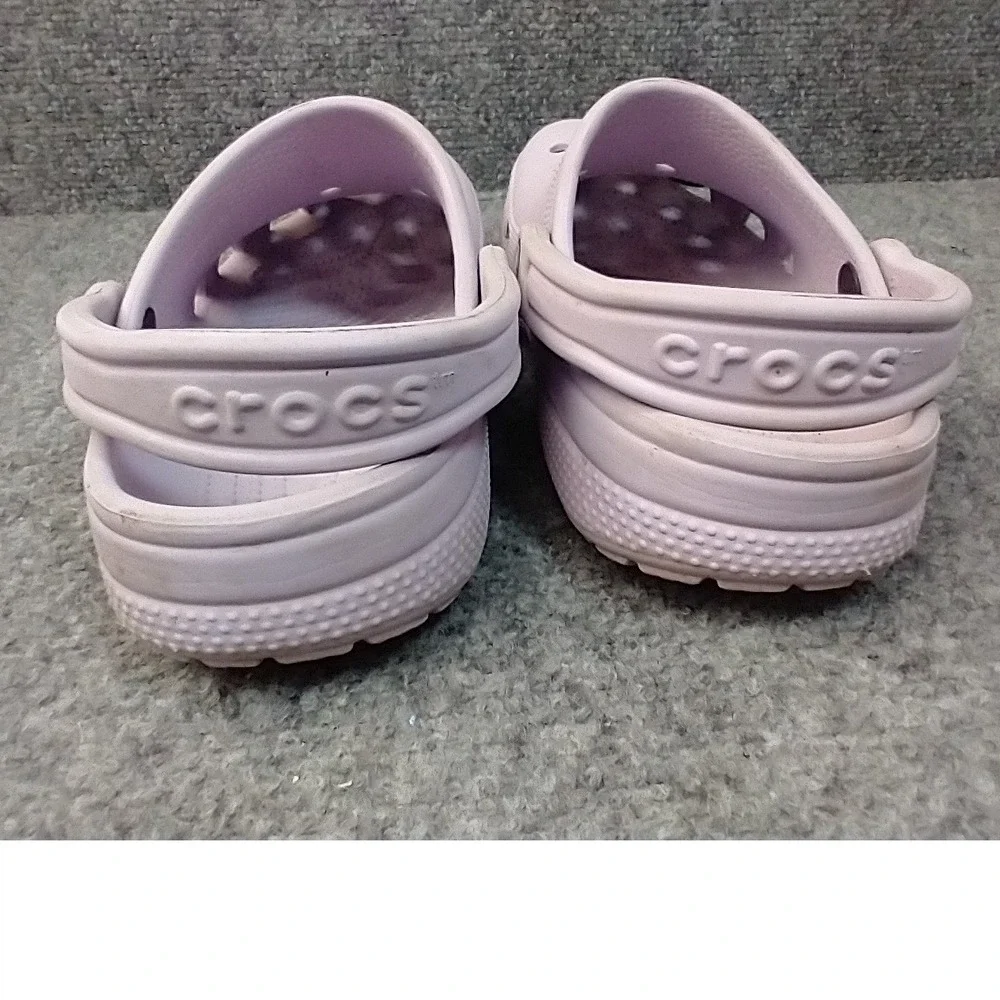 Crocs Classic Clog Kids Size J4 Pink Lavender Spartan Helmet Charm